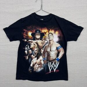 2008 WWE Undertaker John Cena Triple H Randy Orton Edge‎ Black Graphic Tee Shirt